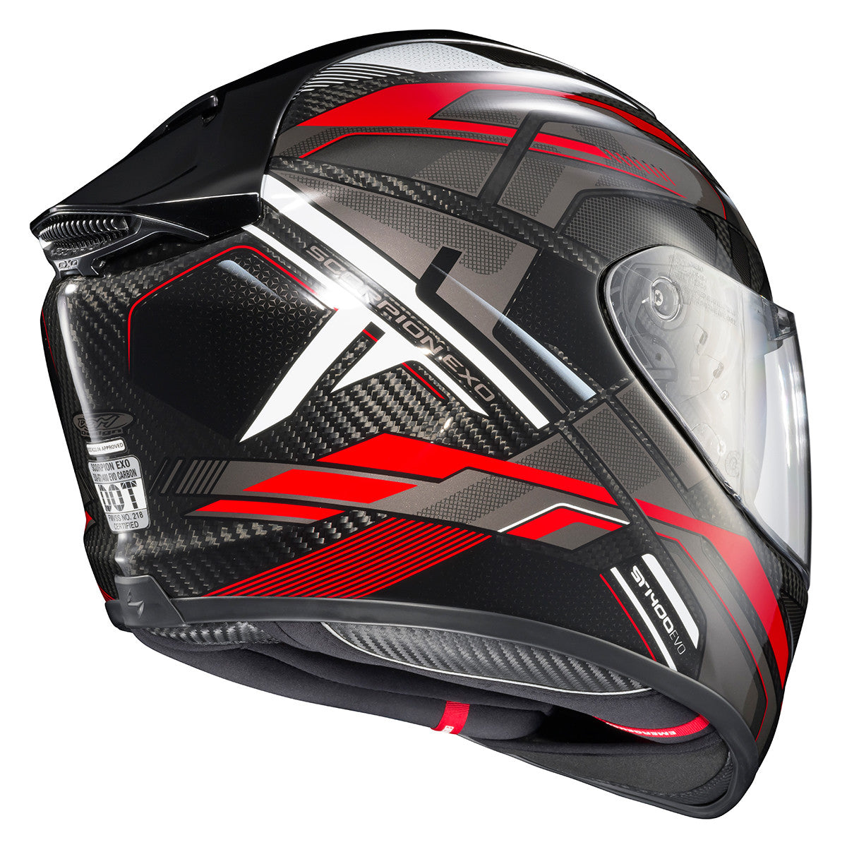 Scorpion-Exo-ST1400-EVO-Carbon-Hex-Full-Face-Motorcycle-Helmet-Red-rear-side