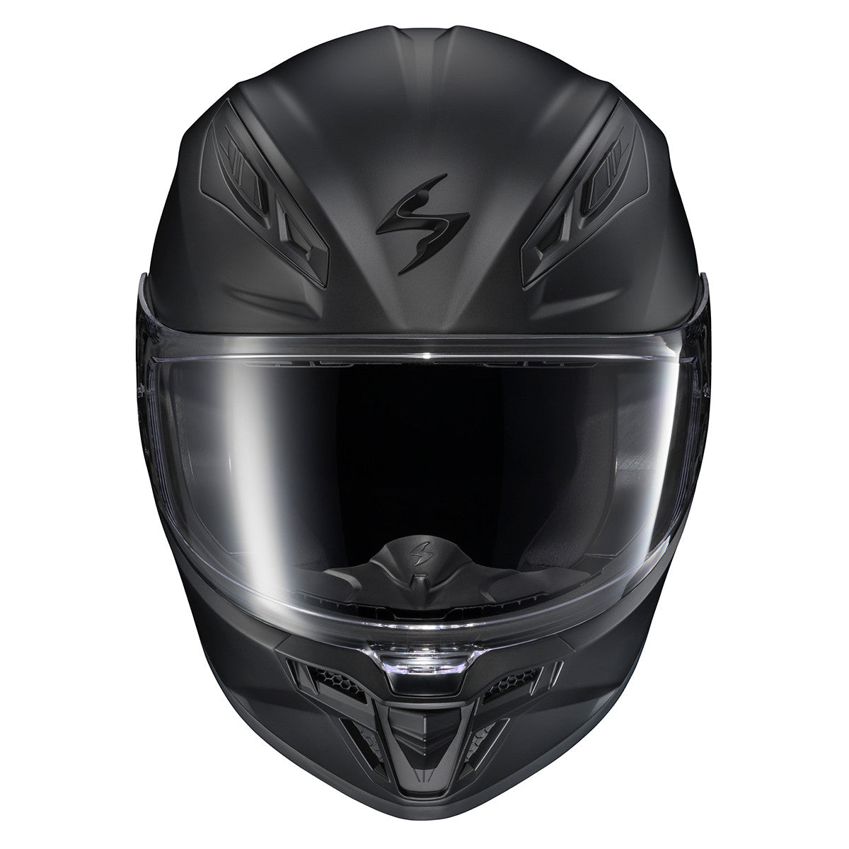 Scorpion-Exo-R430-Solid-Full-Face-Motorcycle-Helmet-Matte-Black-front