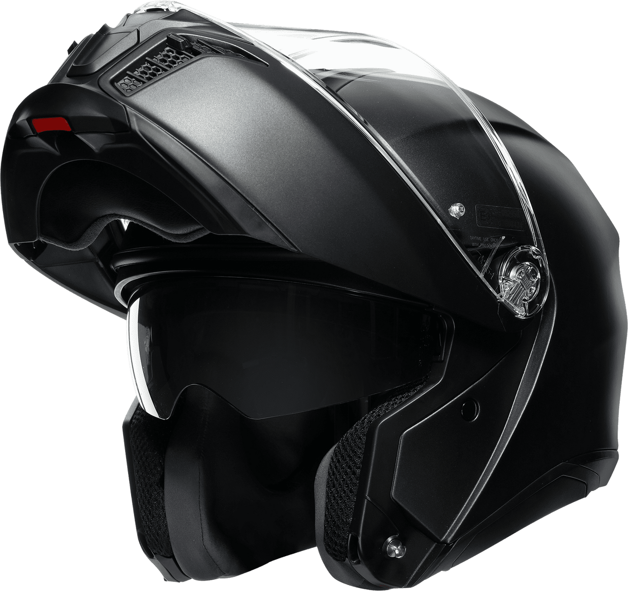 AGV-Tourmodular-Solid-Motorcycle-Helmet-Matte-Black-front-open