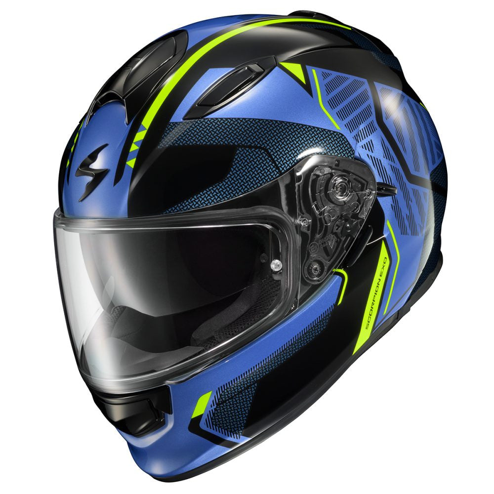 Scorpion-Exo-Ryzer-Switch-Full-Face-Motorcycle-Helmet-Blue-Hi-Viz-front-side