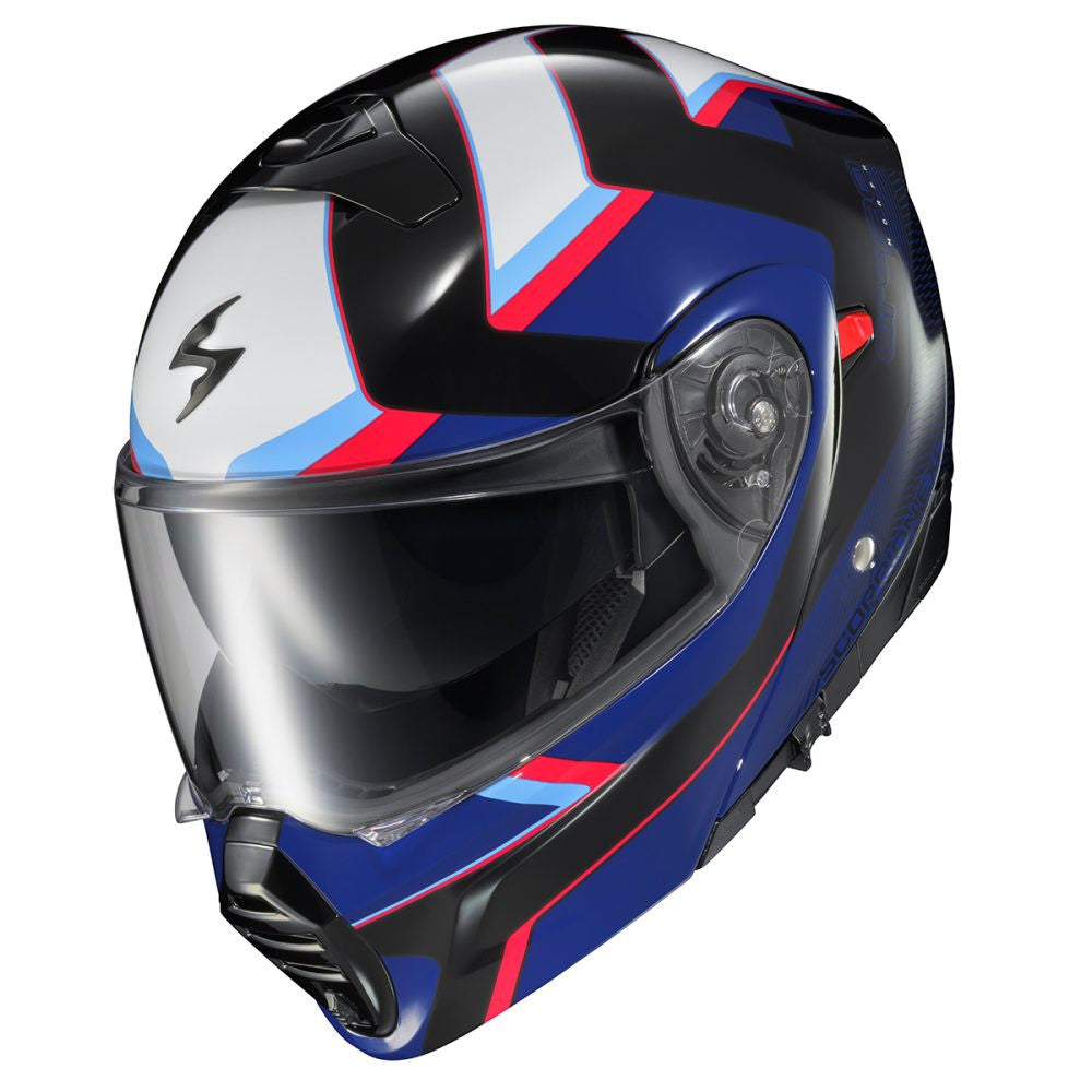 Scorpion-EXO-GT930-Transformer-Morph-Modular-Motorcycle-Helmet-blue-red-front-side