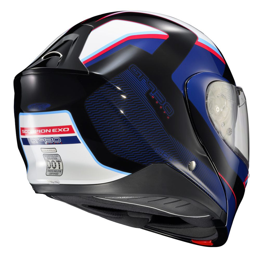 Scorpion-EXO-GT930-Transformer-Morph-Modular-Motorcycle-Helmet-blue-red-back