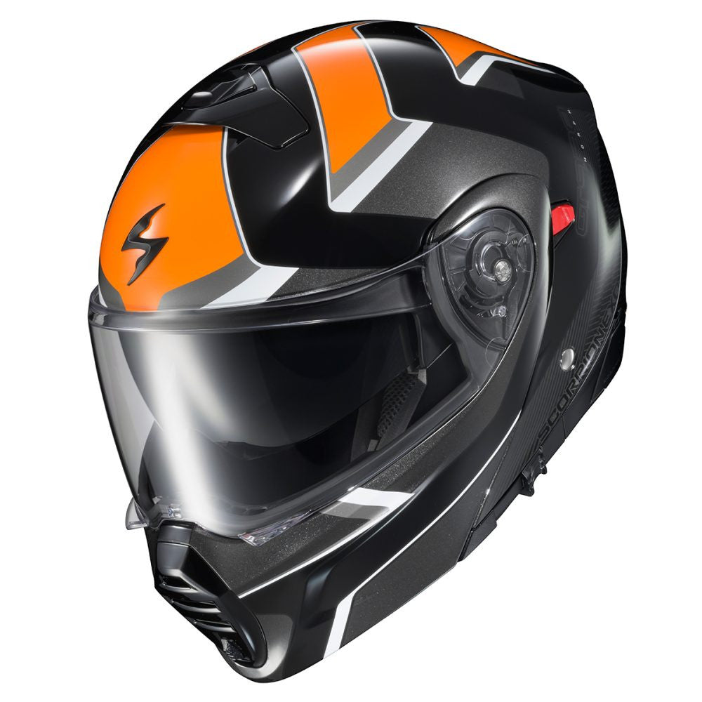 Scorpion-EXO-GT930-Transformer-Morph-Modular-Motorcycle-Helmet-orange-front-side