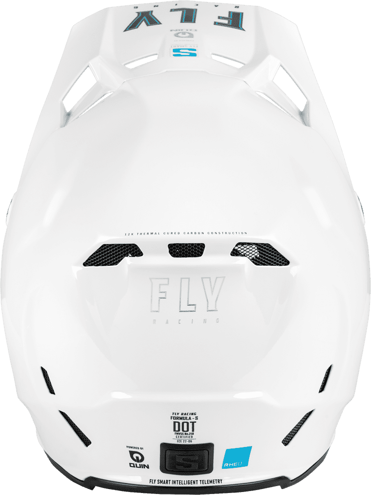 Fly-Racing-Formula-S-Carbon-Solid-Off-Road-Motorcycle-Helmet-White-back-view