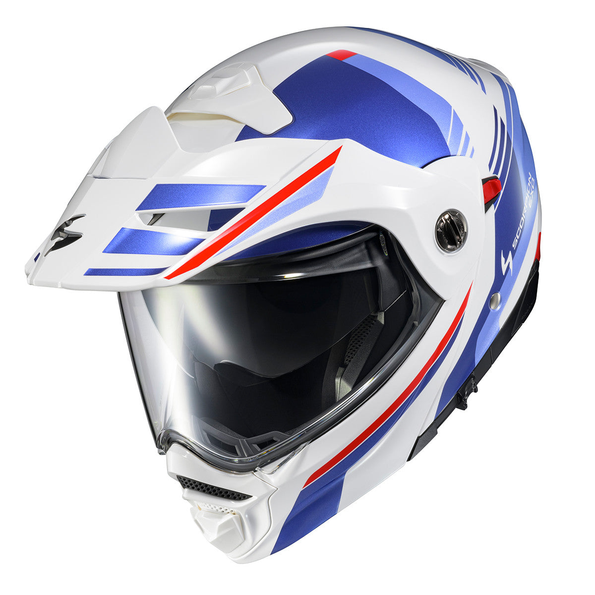 Scorpion-EXO-AT960-Monk-Modular-Motorcycle-Helmet-White-Blue-Front-Side