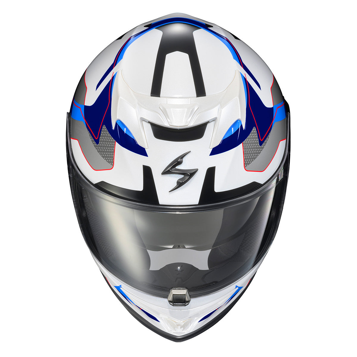 Scorpion-EXO-T520-Zuse-Full-Face-Motorcycle-Helmet-White-Blue-Front-Top