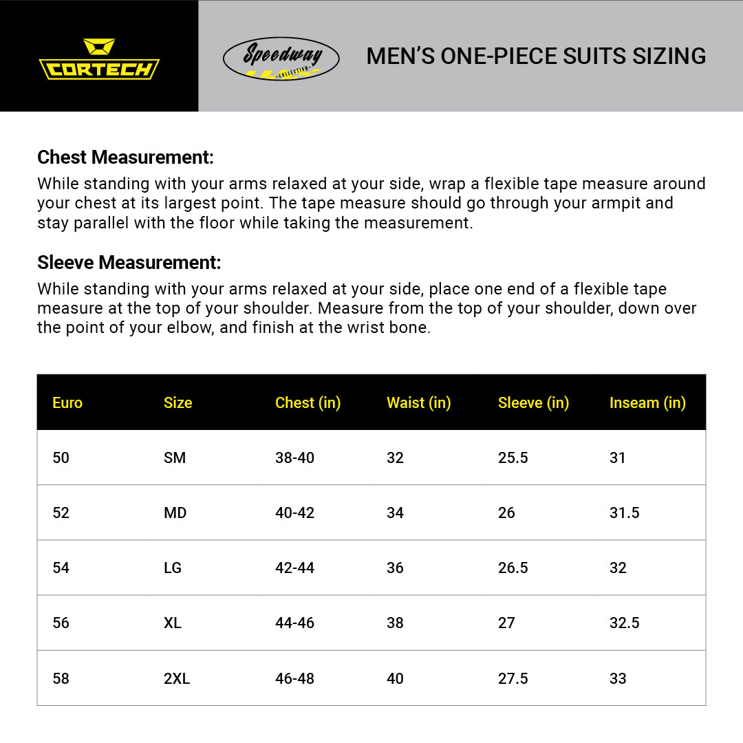 Cortech-Sector-Pro-Air-Motorcycle-Race-Suit-Size-chart