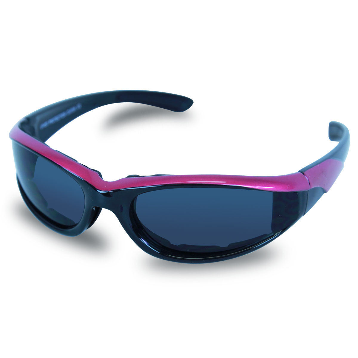 Mens SG101 Dark Smoke Biker Motorcycle Sunglasses - Fuchsia