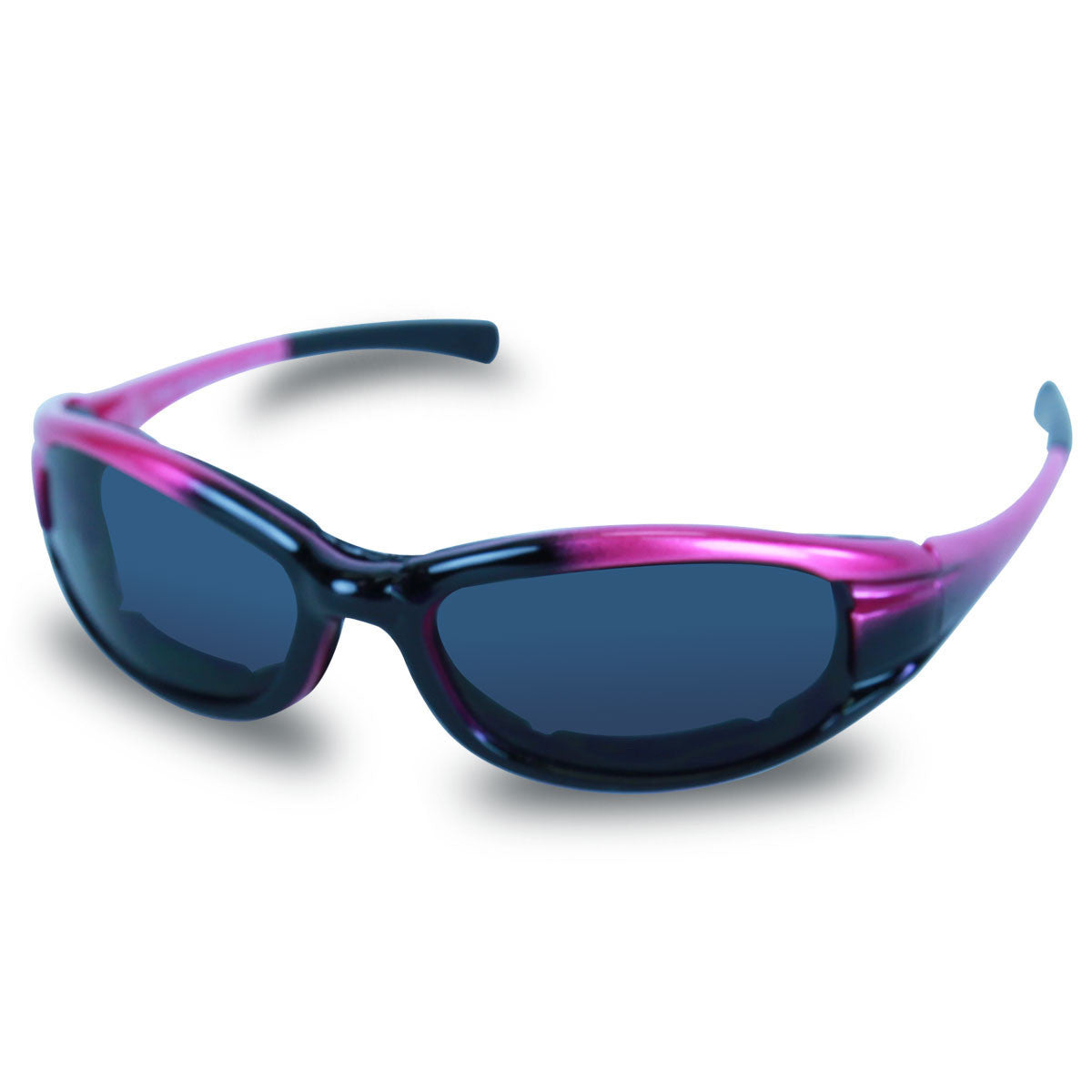 Mens SG102 Dark Smoke Biker Motorcycle Sunglasses - Fuchsia