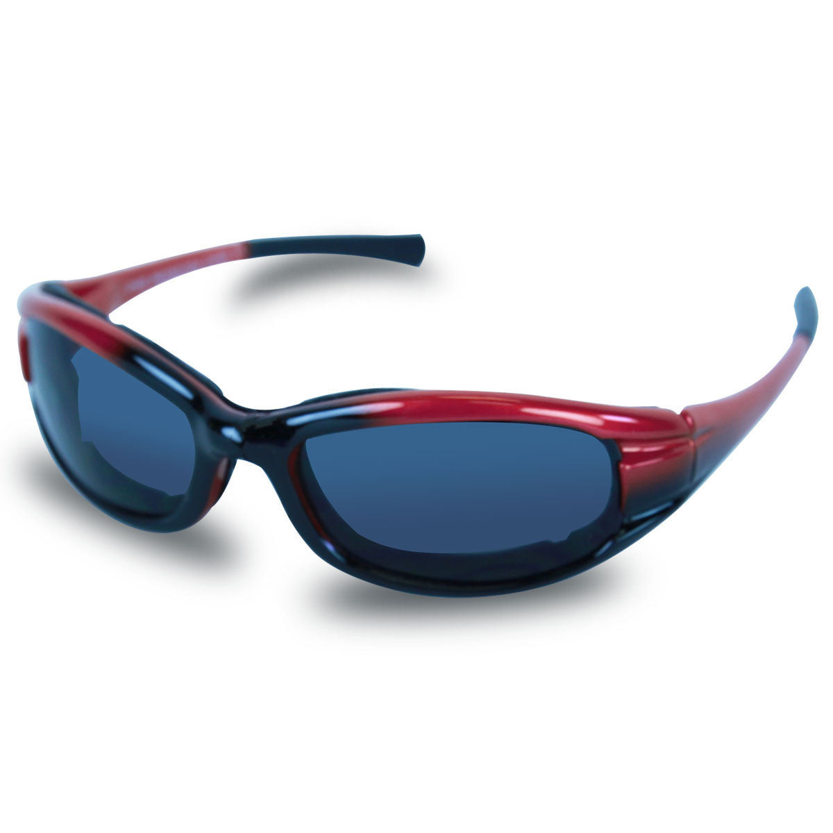 Mens SG102 Dark Smoke Biker Motorcycle Sunglasses - Red