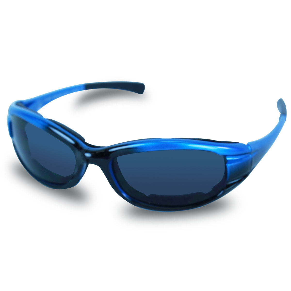 Mens SG102 Dark Smoke Biker Motorcycle Sunglasses - Blue