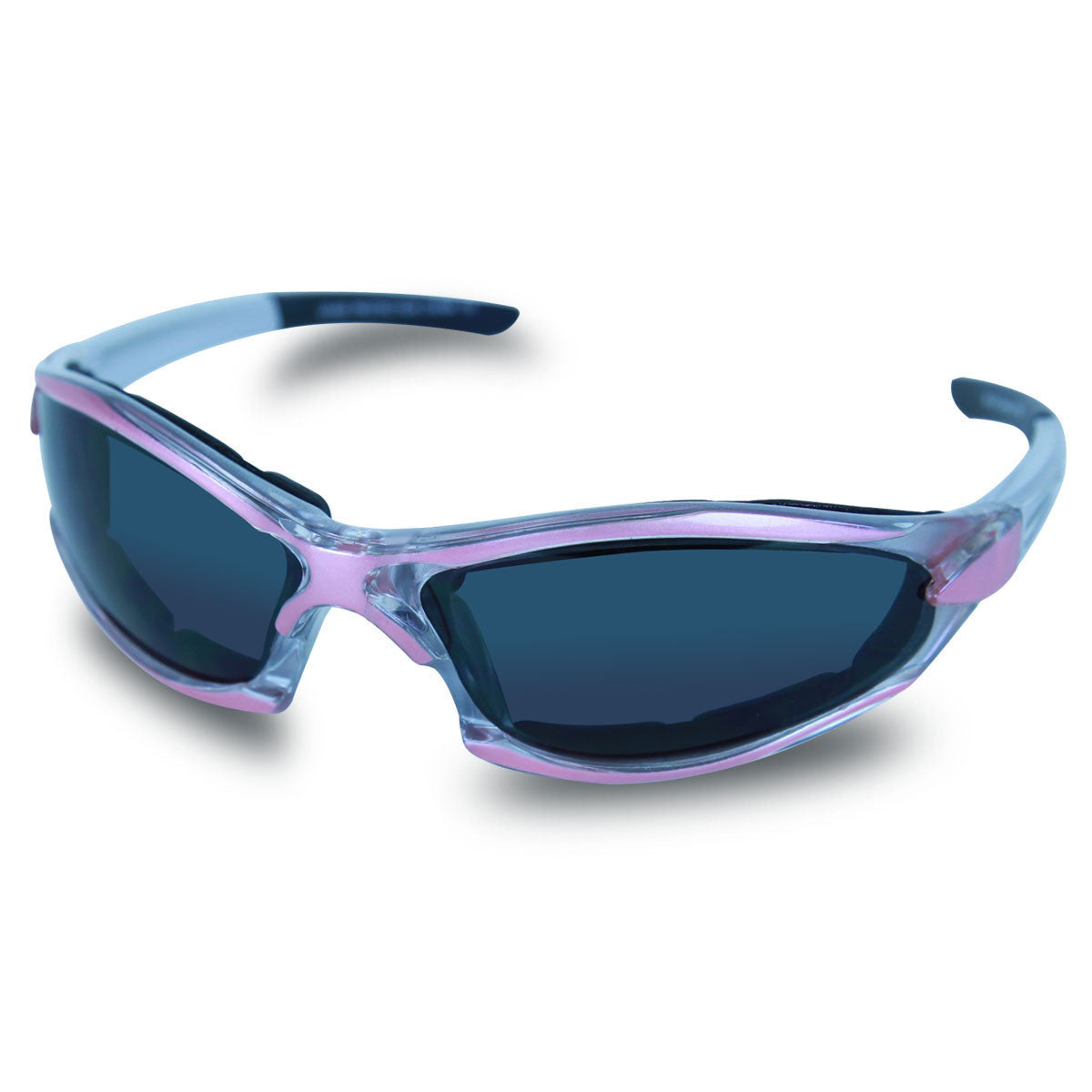 Mens SG108 Dark Smoke Biker Motorcycle Sunglasses Pink