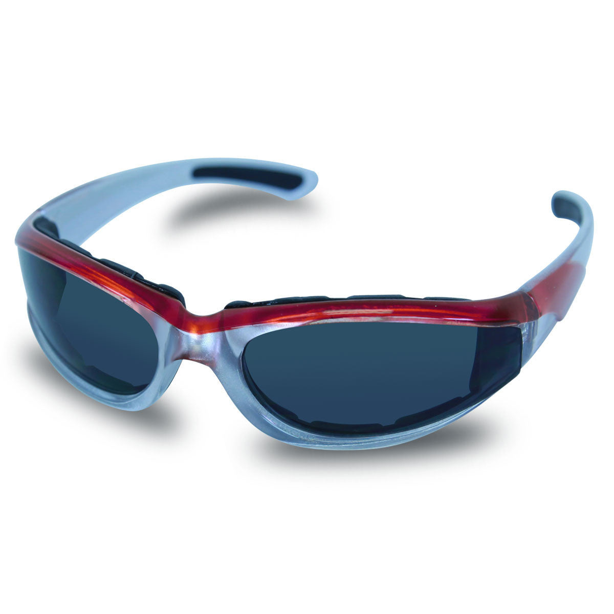 Mens SG109 Dark Smoke Biker Motorcycle Sunglasses Red