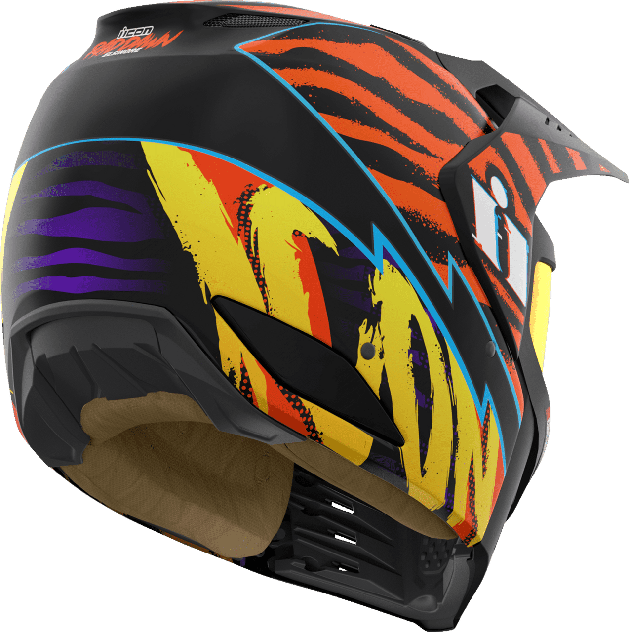 icon-elsinore-rad-dawn-modular-motorcycle-helmet-orange-back-side-view