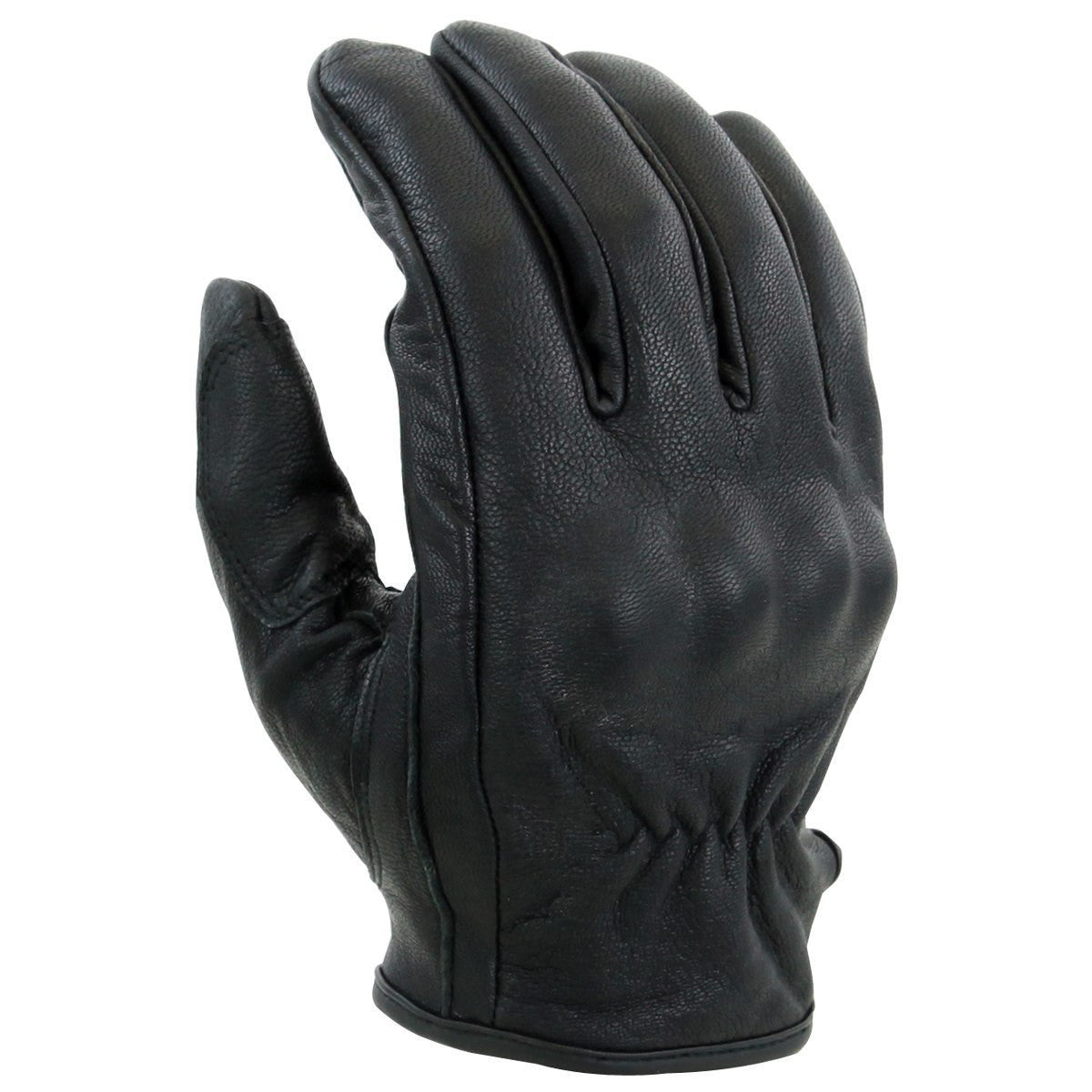 Vance VL473 Men's Black Cowhide Leather Knuckle Armored Riding Gloves