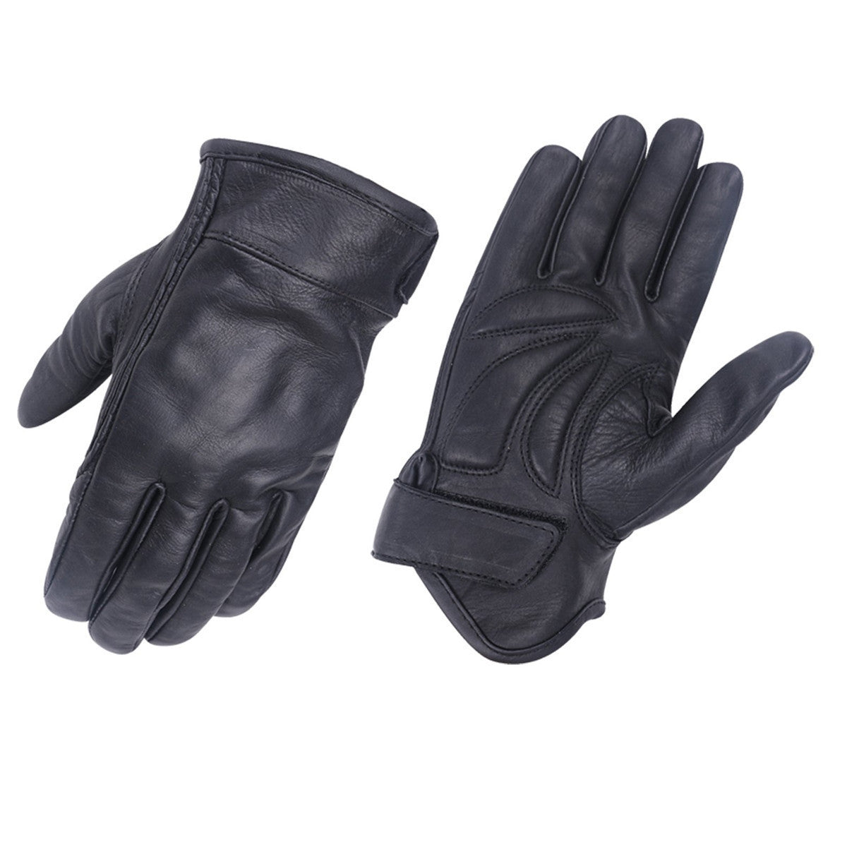 Vance VL475 Mens Black Gel Palm Riding Leather Gloves