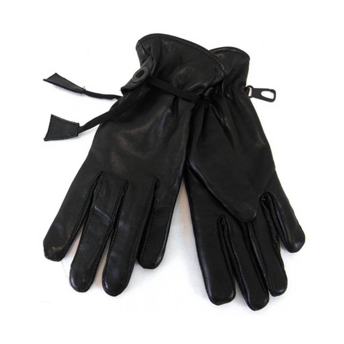 Vance VL454 Womens Black Soft Leather Lined Motorcycle Riding Gloves