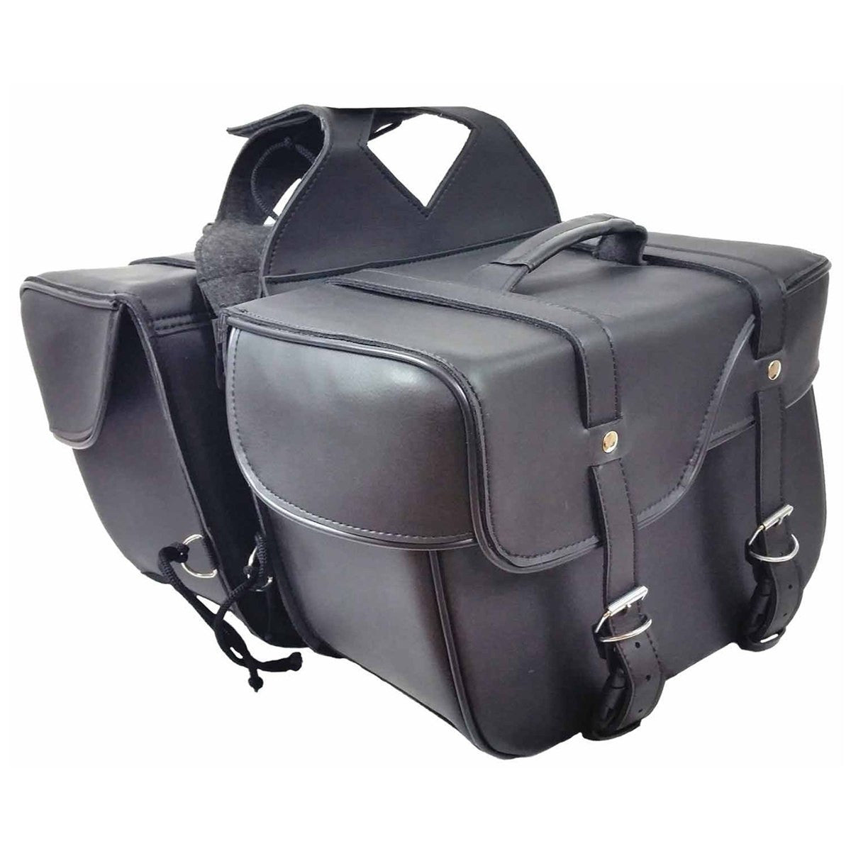 Vance VS206 Black Motorcycle Saddlebags for Honda Yamaha Kawasaki Indian and Harley Davidson Motorcycles