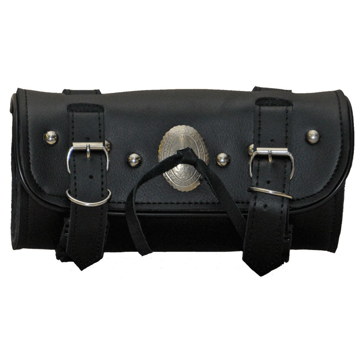 Vance VS109H Black Studded Motorcycle Toolbag Handlebar Bag with Concho Accents