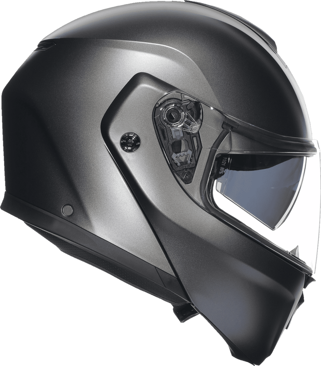 AGV-Solid-Street-Modular-Motorcycle-Helmet-Matte-Grey-side-view