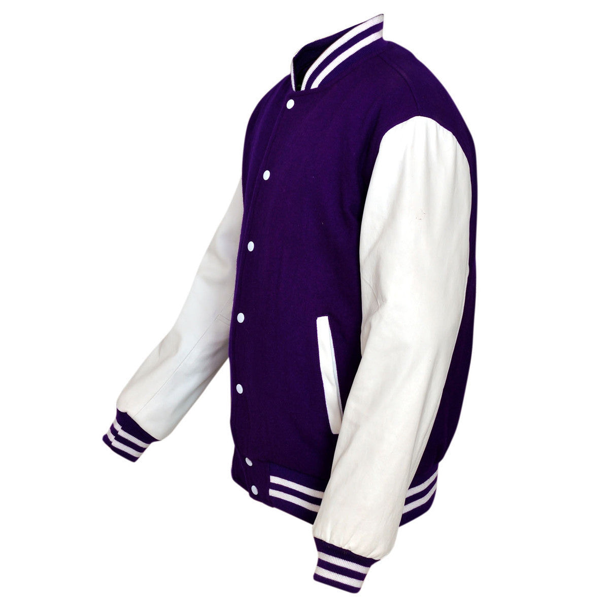 Mens MJ590 Wool with Real Leather Premium Varsity Letterman Jacket