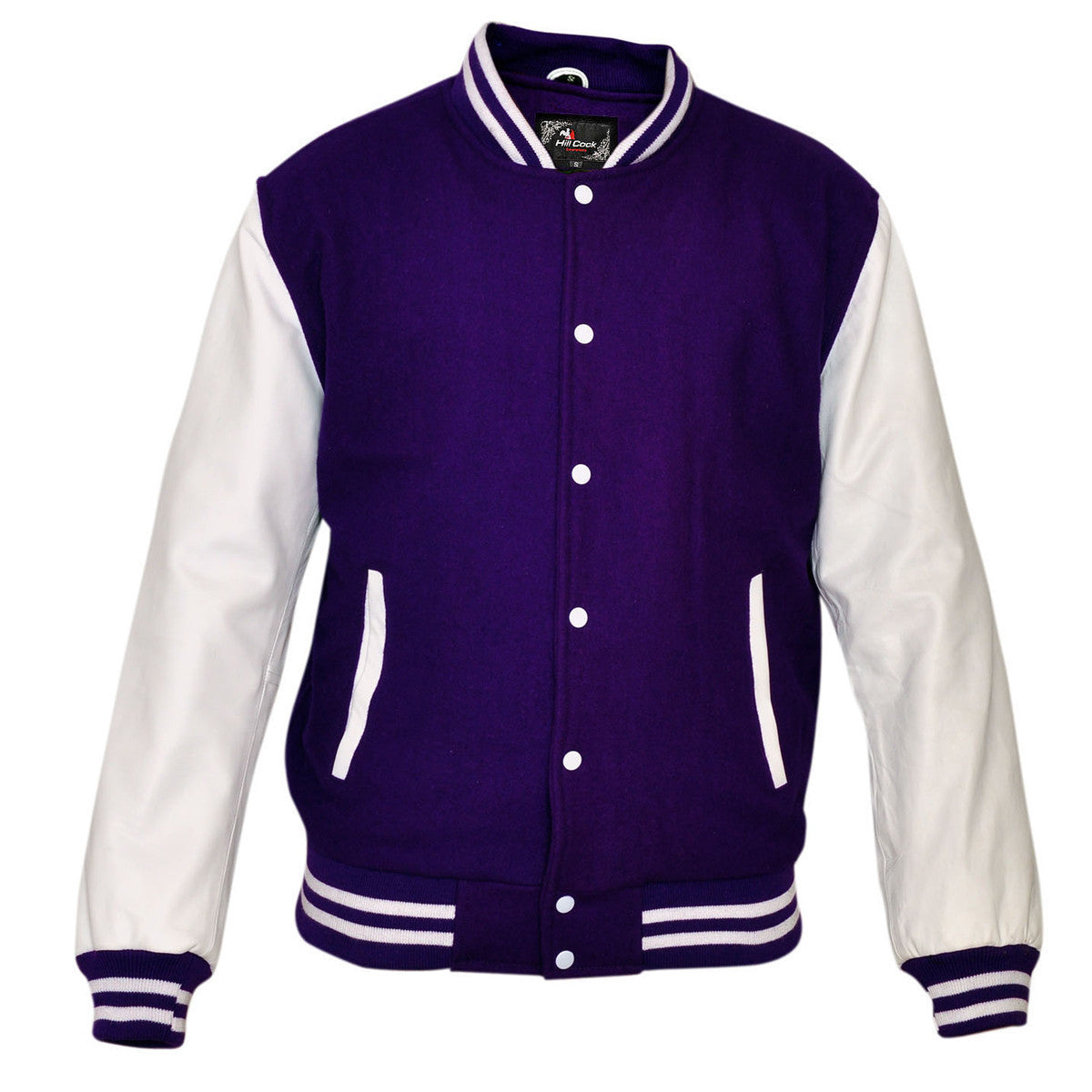 Mens MJ590 Wool with Real Leather Premium Varsity Letterman Jacket