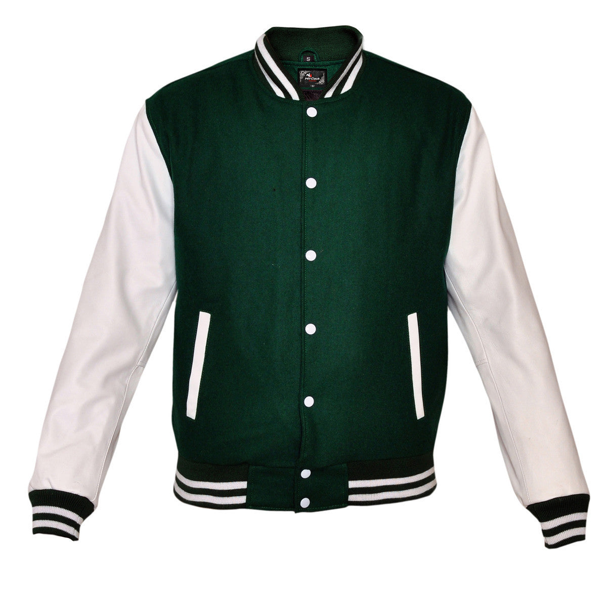 Mens MJ590 Wool with Real Leather Premium Varsity Letterman Jacket