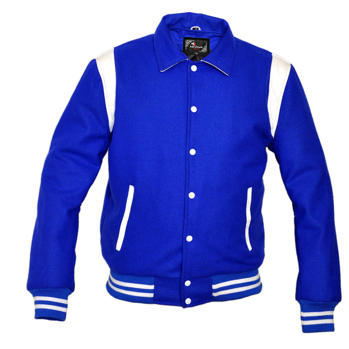 Mens MJ593 Wool with Real Leather Premium Varsity Jacket with Hoodie