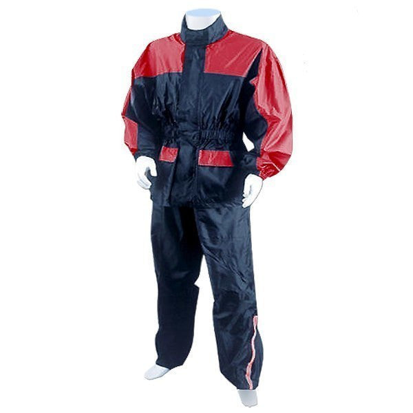 Thunder Under RS5031 Mens and Womens Two Piece Rainsuit Motorcycle Rain Gear - Red