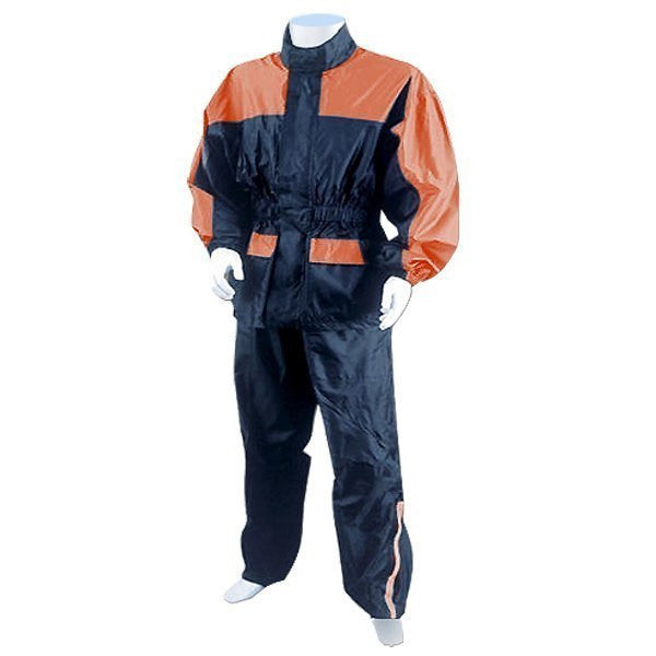 Thunder Under RS5031 Mens and Womens Two Piece Rainsuit Motorcycle Rain Gear - Orange