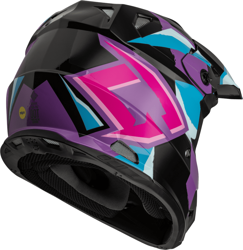 Gmax-MX-96-Splinter-Motorcycle-Helmet-Black-purple-Blue-side-view