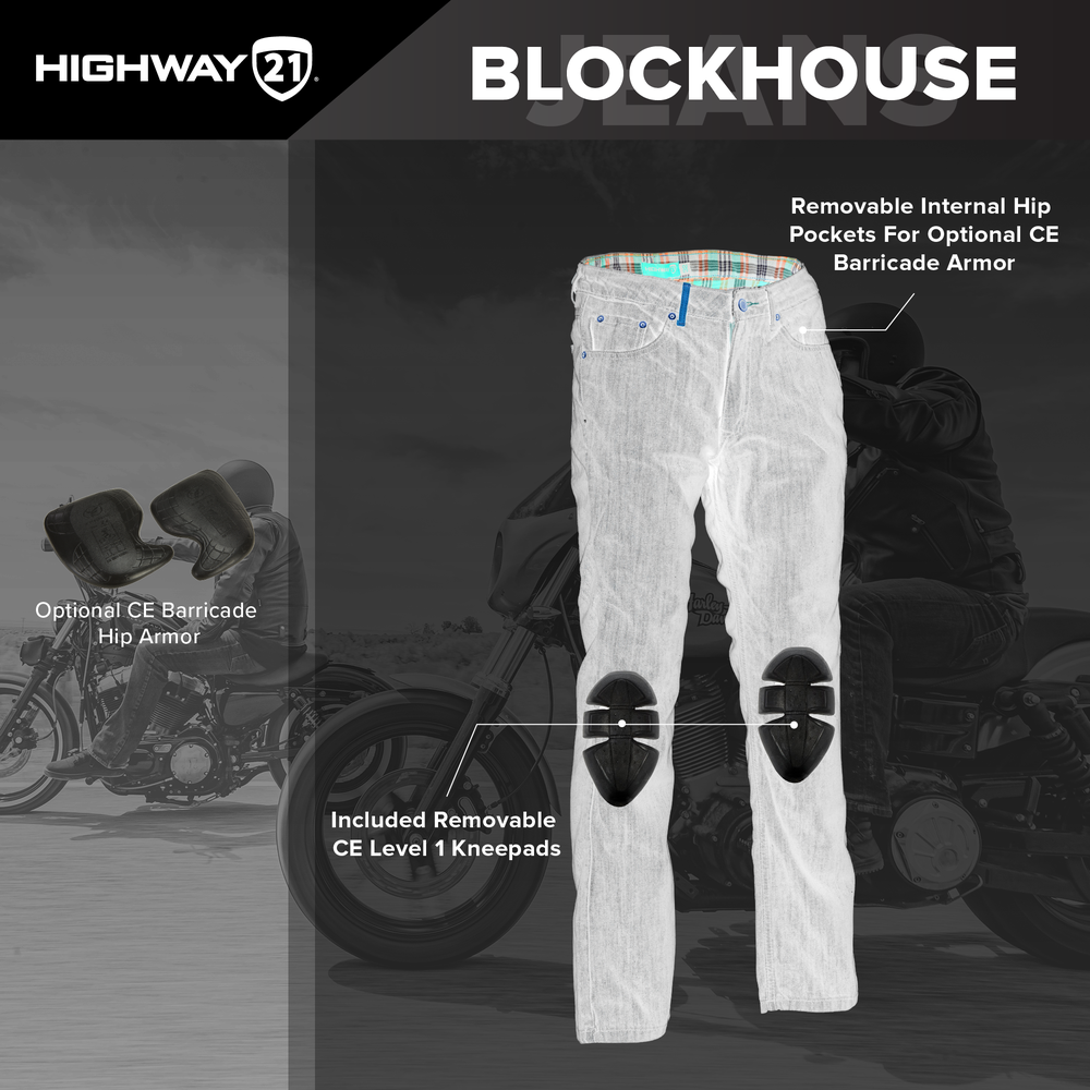 Highway 21 Blockhouse Mens Motorcycle Riding Jeans - graphics