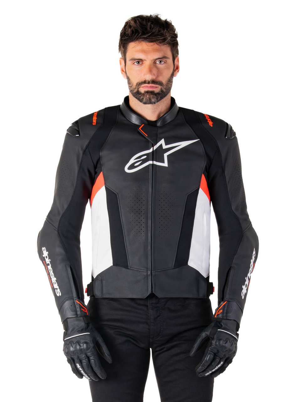 alpinestars-mens-missile-v3-leather-motorcycle-jacket-black-white-red-fluo-pic