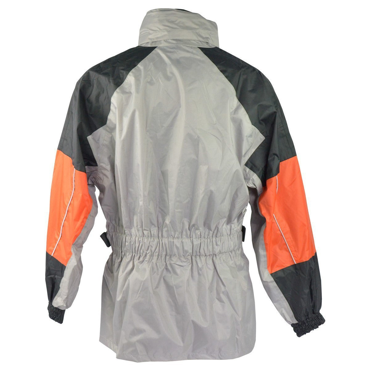 Vance RS35G Men's Two Piece Orange and Silver Reflective Piping Rainsuits Motorcycle Rain Gear