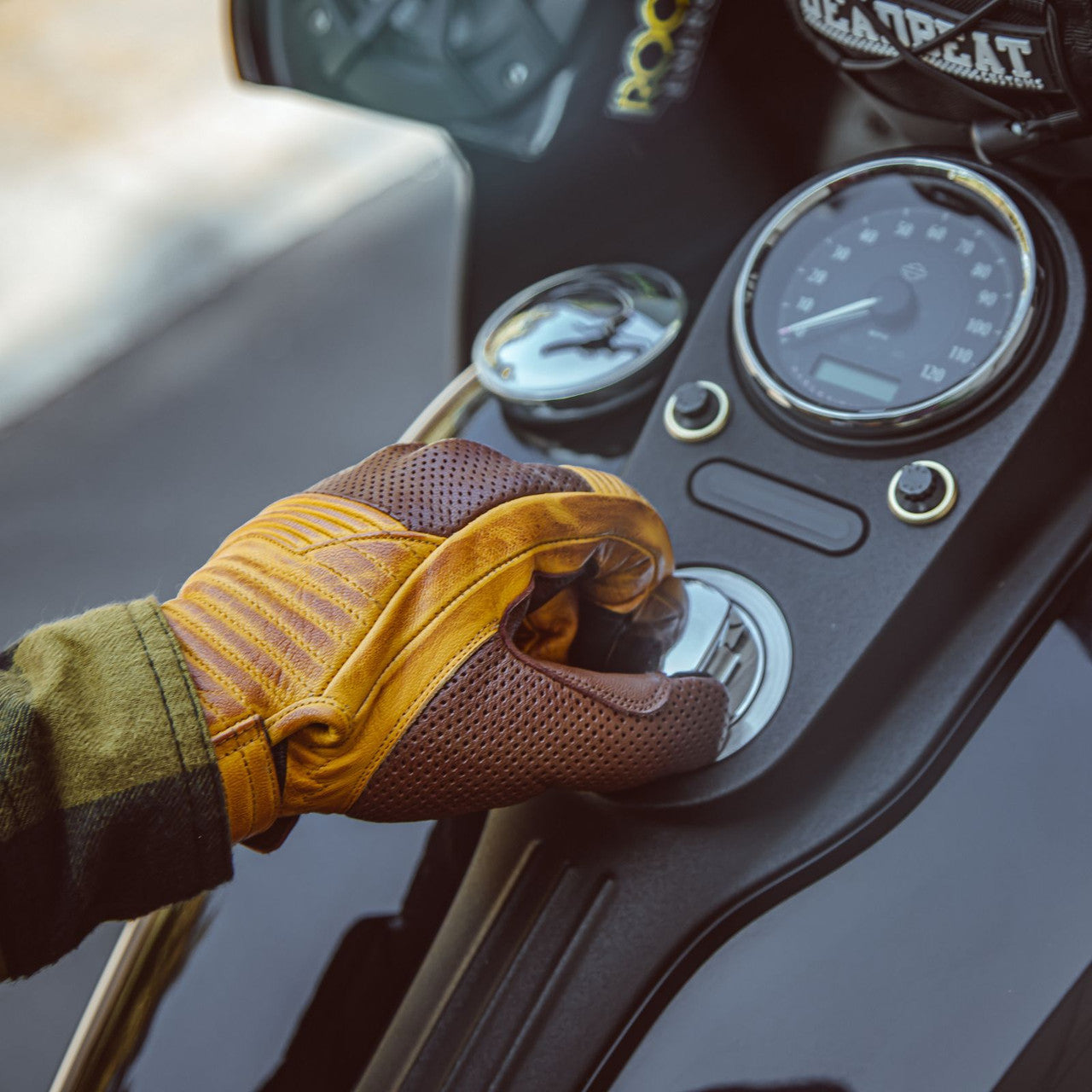 Cortech Bully Mens Leather Motorcycle Gloves-pic