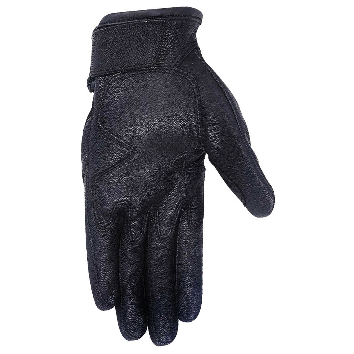 Vance VL474 Women's Black Leather Knuckle Armored Riding Gloves - Palm View