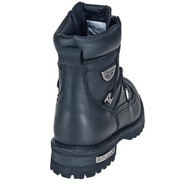 Mens Milwaukee Motorcycle Clothing Company MMCC Throttle Motorbike Biker Riding Black Leather Boots - Back View