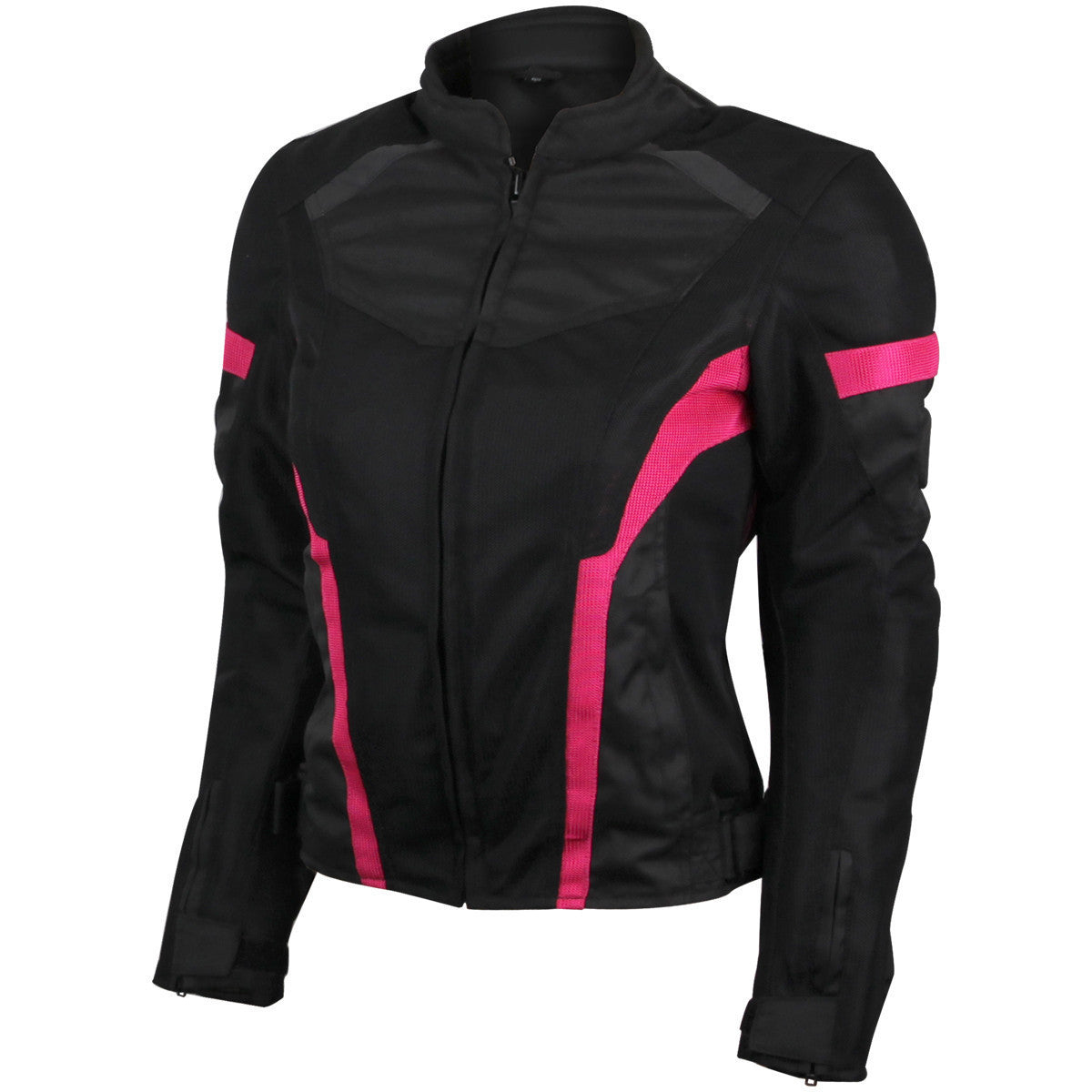 Advance Vance VL1674P Women's Black Pink All Weather Season CE Armor Lady Biker Mesh Textile Motorcycle Riding Jacket