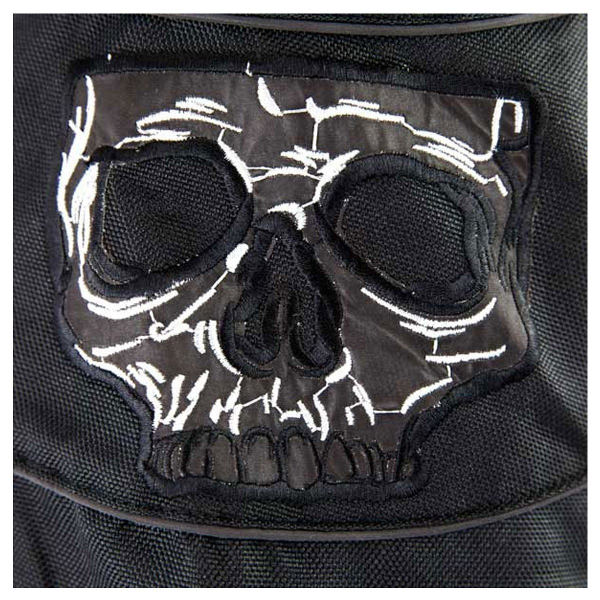 High Mileage HMM1535 Men's Concealed Carry Black Reflective Skulls Textile Motorcycle Jacket