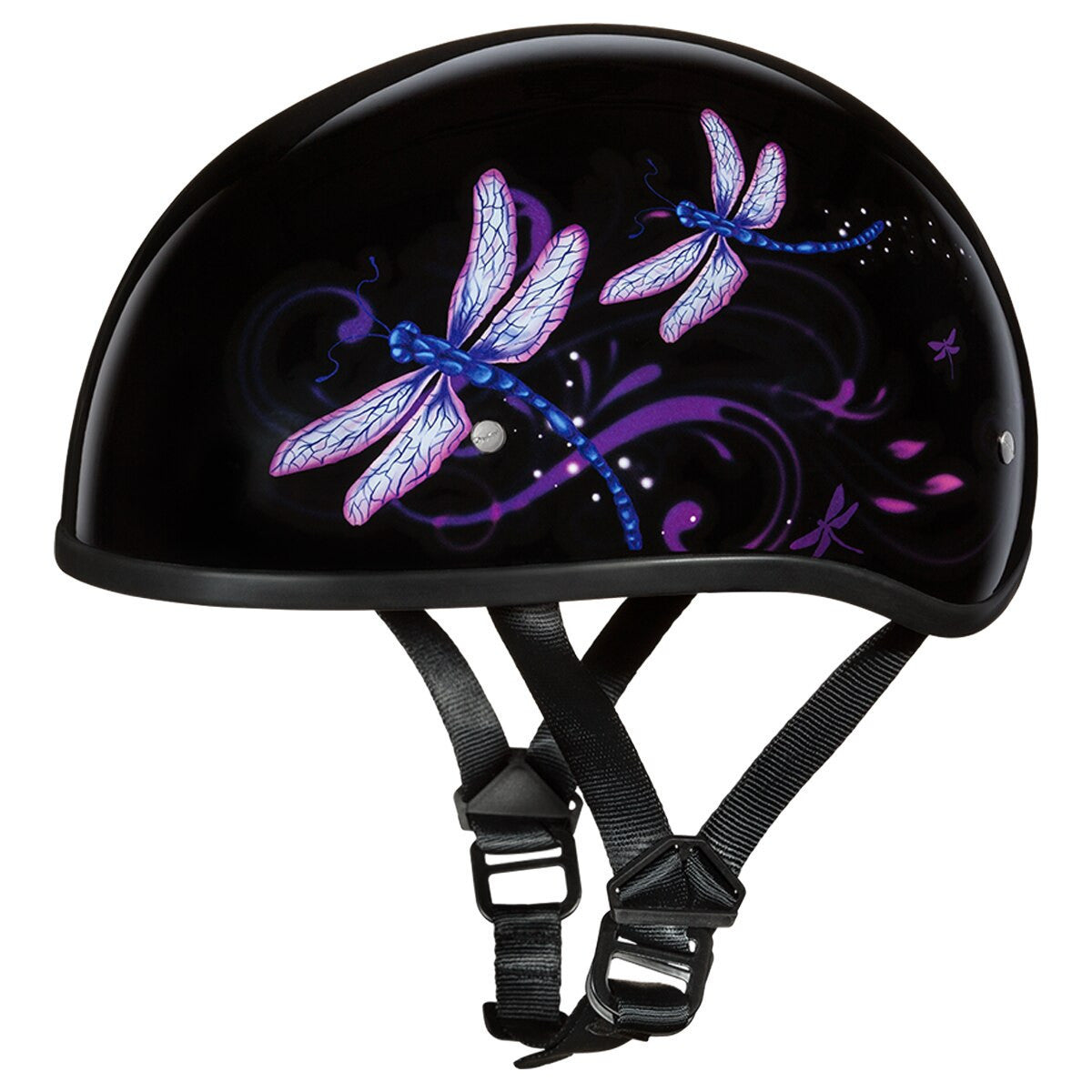 Daytona Women's Skull Cap Dragonfly Half Helmet