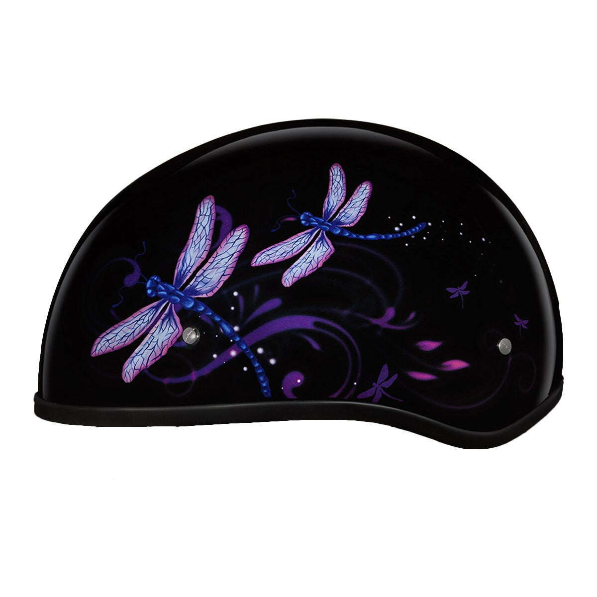 Daytona Women's Skull Cap Dragonfly Half Helmet - Side View