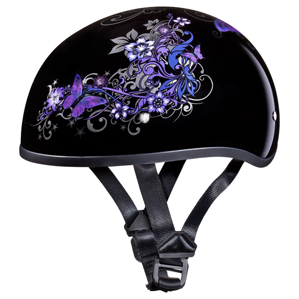 Daytona Women's Skull Cap Butterfly Half Helmet