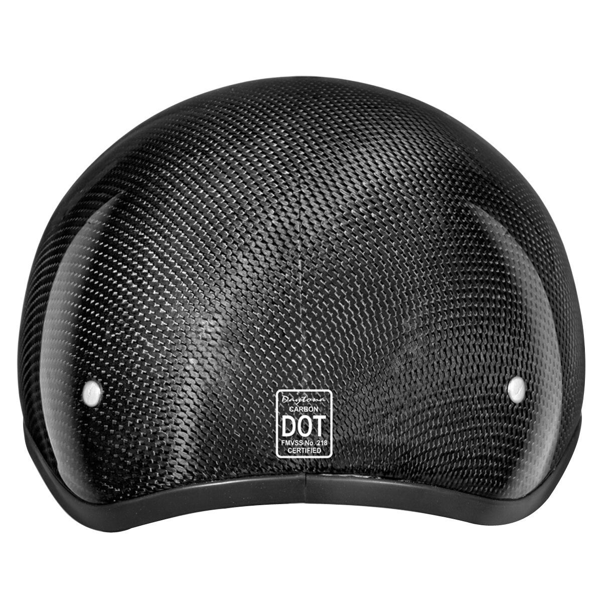 Daytona Skull Cap Carbon Fiber Half Helmet - Back-View