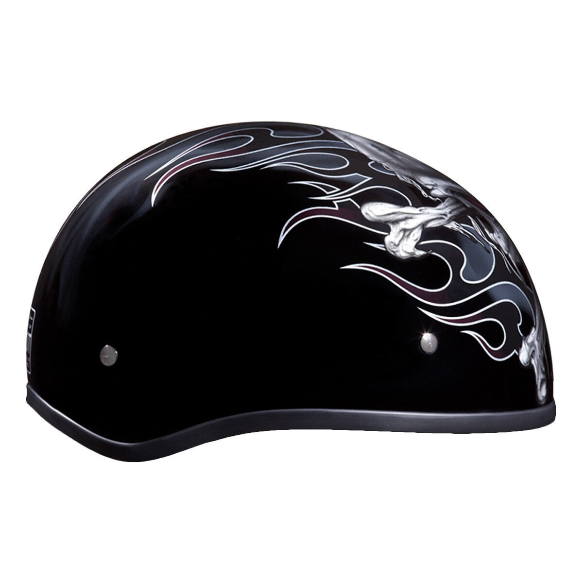 Daytona Skull Cap Cross Bones Half Helmet - Left-View