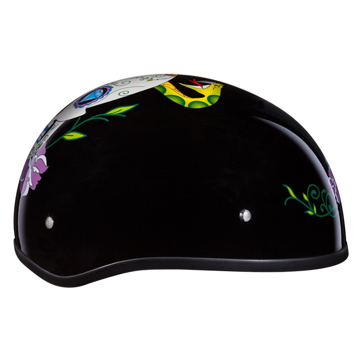 Daytona Skull Cap Diamond Skull Half Helmet - Right-View