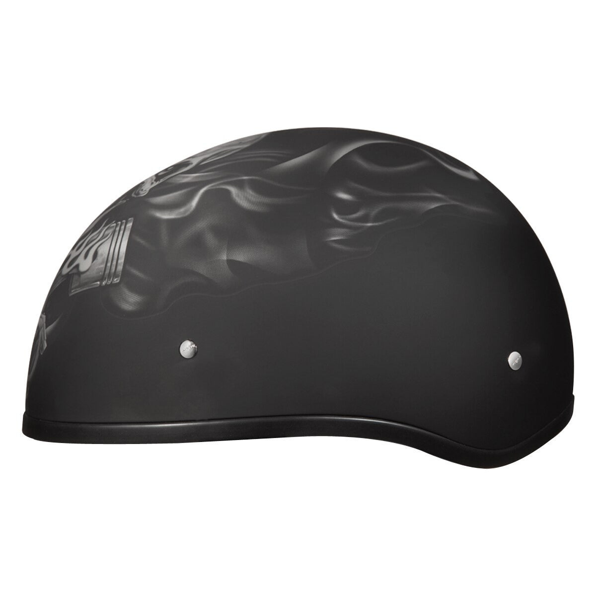 Daytona Skull Cap Pistons Skull Half Helmet - Left View