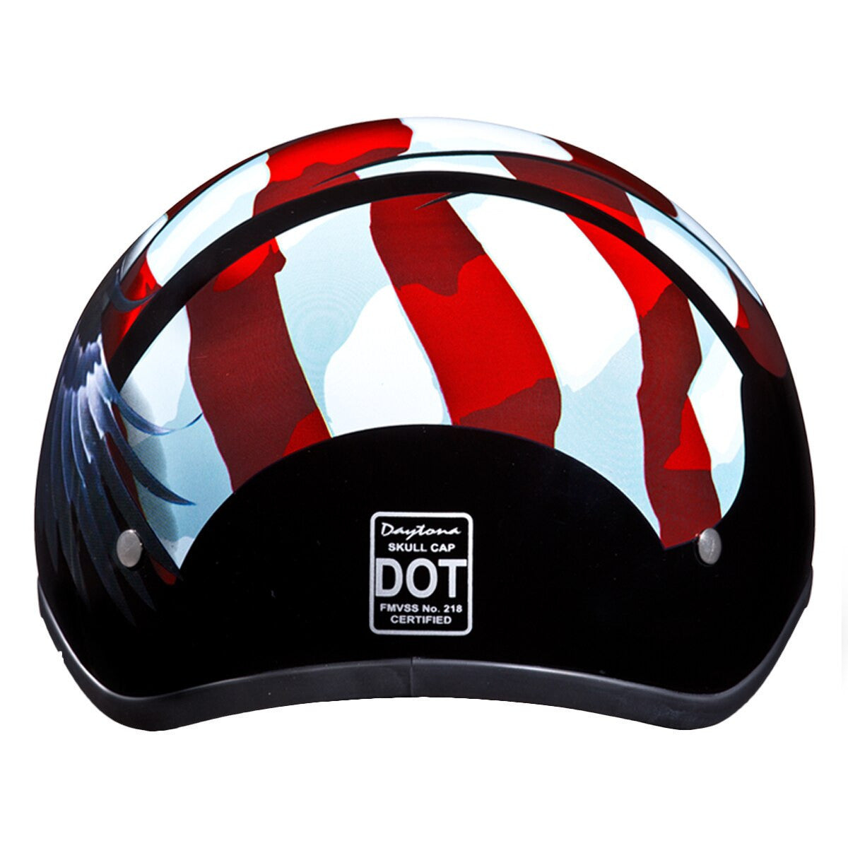 Daytona Skull Cap Freedom Half Helmet - Back-View