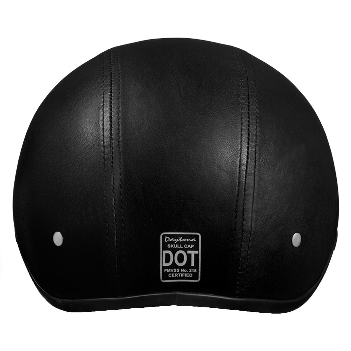 Daytona Skull Cap Leather Half Helmet - Back View