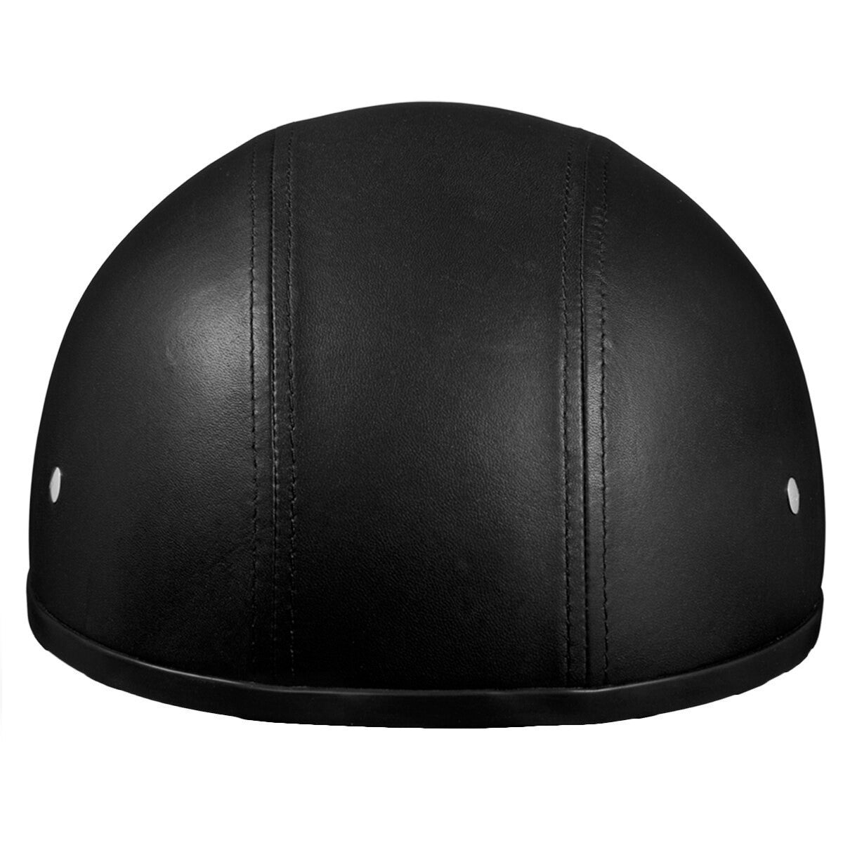 Daytona Skull Cap Leather Half Helmet - Front View