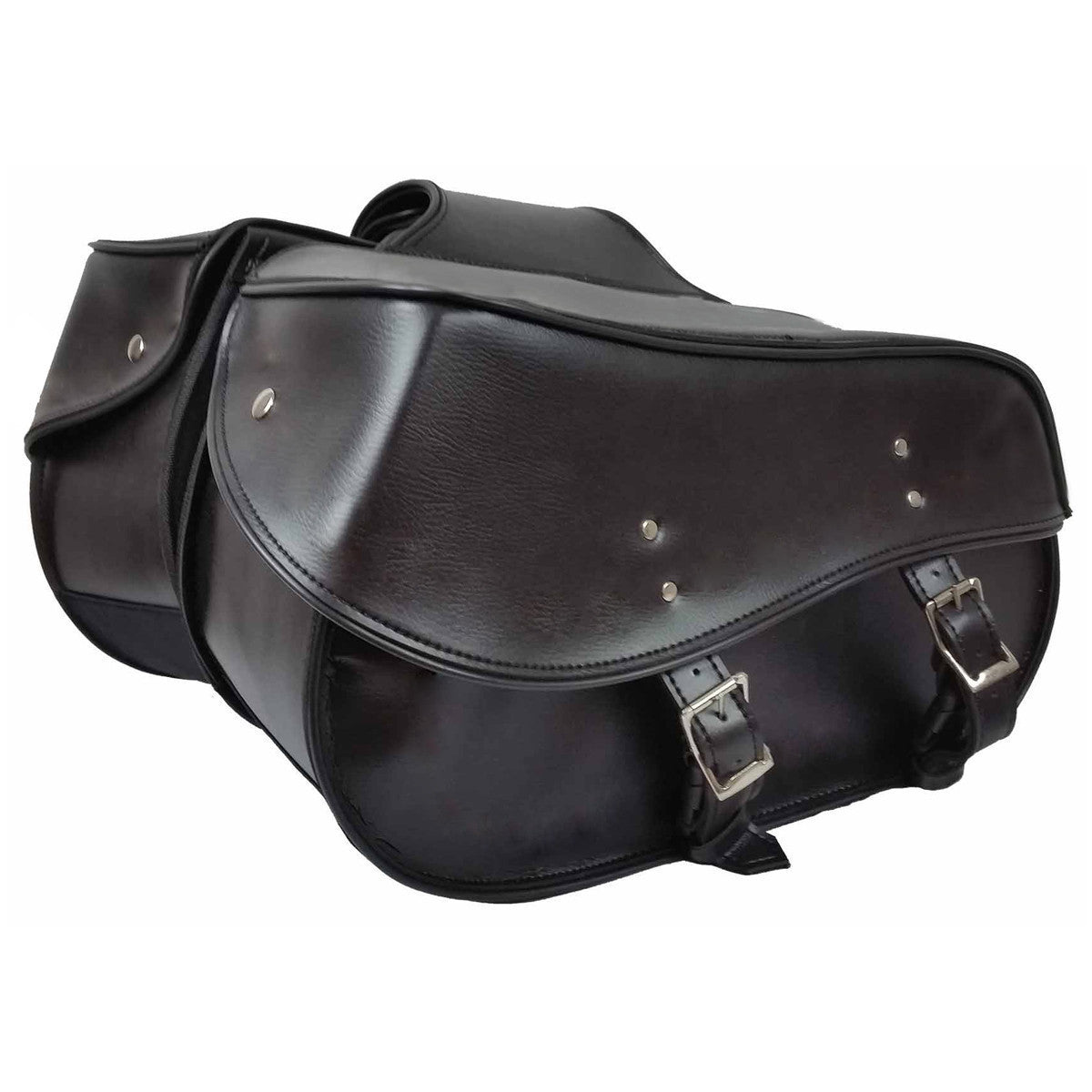 Vance VS229B Black Motorcycle Saddlebags for Honda Yamaha Kawasaki Indian and Harley Davidson Motorcycles